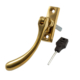 Peardrop Espagnolette Fastener Unlacquered Brass - unlacquered-brass - left-handed