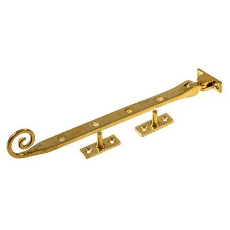 Monkey Tail Unlacquered Brass Window Stay