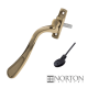 Luxury Forged Cranked Spoon End Espagnolette Security Handle - left-handed - polished-brass