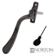 Luxury Forged Cranked Spoon End Espagnolette Security Handle - left-handed - oil-rubbed-bronze