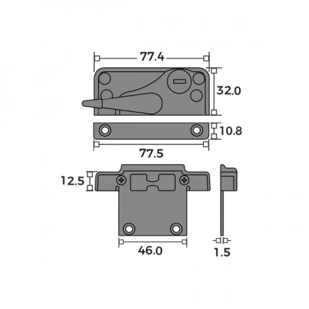 Cam Lock Fastener and Keep Dimensions