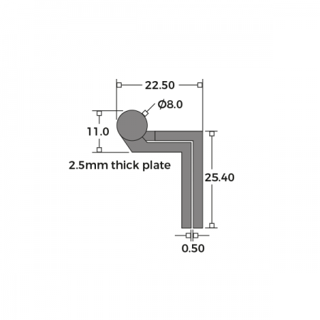 Cranked Large Washered Storm Proof Hinge 64mm Dimensions