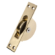 Kensington Forged Sash Pulley Square end curved wheel - polished-brass