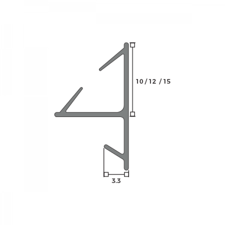 Harmony® Acoustic Corner with Kerf Leg Seal Dimensions