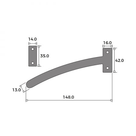 Quadrant Arm Stay Dimensions