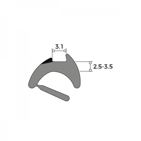 Reddiglaze Wedge Tear Off Seals 489791 Dimensions