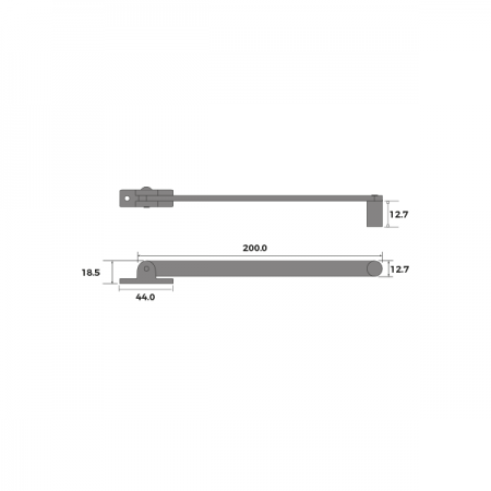 Roller Arm Stay Dimensions