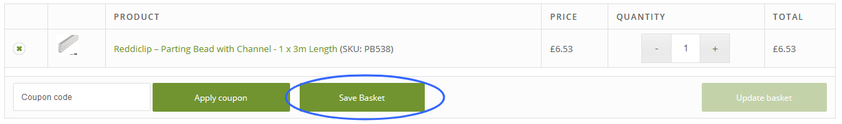 Saved Basket Button