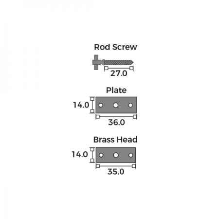 Simplex Baton Rod Screw Dimensions