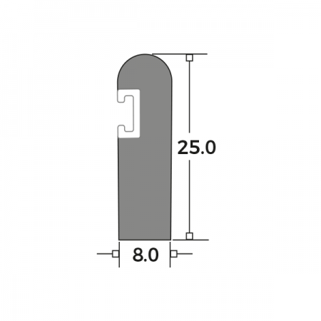 Timber Parting Bead 8x25mm Dimensions