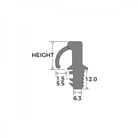 Weatherbar Plus Door Threshold Flipper Seal Dimensions