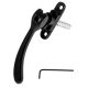 Peardrop Espagnolette Security Handle - Black Slimline - left-handed