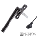 Luxury Forged Tempo Espagnolette Security Handle - Slimline - black-nickel