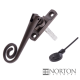 Luxury Forged Spiral End Espagnolette Security Handle - Slimline - left-handed - antique-bronze