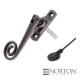 Luxury Forged Spiral End Espagnolette Security Handle - Slimline - left-handed - antique-pewter