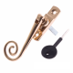 Luxury Forged Spiral End Espagnolette Security Handle - Slimline - left-handed - polished-brass