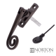 Luxury Forged Spiral End Espagnolette Security Handle - Slimline - right-handed - antique-bronze