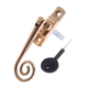 Luxury Forged Spiral End Espagnolette Security Handle - Slimline - right-handed - polished-brass