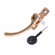 Luxury Forged Ball End Espagnolette Security Handle - Slimline - left-handed - polished-brass