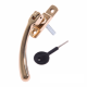 Luxury Forged Ball End Espagnolette Security Handle - Slimline - right-handed - polished-brass