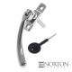 Luxury Forged Ball End Espagnolette Security Handle - Slimline - right-handed - polished-chrome