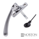 Luxury Forged Ball End Espagnolette Security Handle - Slimline - right-handed - satin-chrome