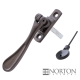 Luxury Forged Spoon End Espagnolette Security Handle - Slimline - left-handed - antique-bronze