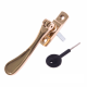 Luxury Forged Spoon End Espagnolette Security Handle - Slimline - left-handed - polished-brass