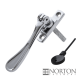 Luxury Forged Spoon End Espagnolette Security Handle - Slimline - left-handed - polished-chrome