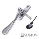 Luxury Forged Spoon End Espagnolette Security Handle - Slimline - left-handed - satin-chrome