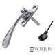 Luxury Forged Spoon End Espagnolette Security Handle - Slimline - right-handed - satin-chrome