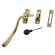 Luxury Forged Cranked Ball End Cockspur Fastener - left-handed - polished-brass