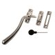 Luxury Forged Cranked Ball End Cockspur Fastener - left-handed - satin-chrome