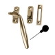 Luxury Forged Cranked Oval Cockspur Fastener - right-handed - polished-brass