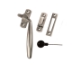 Luxury Forged Cranked Oval Cockspur Fastener - right-handed - satin-chrome