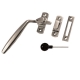 Luxury Forged Cranked Oval Cockspur Fastener - left-handed - satin-chrome