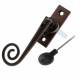 Luxury Forged Spiral End Espagnolette Security Handle - Traditional - left-handed - antique-bronze