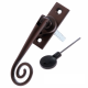 Luxury Forged Spiral End Espagnolette Security Handle - Traditional - right-handed - antique-bronze