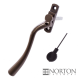 Luxury Forged Cranked Ball End Espagnolette Security Handle - left-handed - antique-bronze