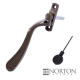 Luxury Forged Cranked Spoon End Espagnolette Security Handle - left-handed - antique-bronze