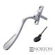 Luxury Forged Cranked Spoon End Espagnolette Security Handle - left-handed - satin-chrome