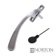 Luxury Forged Cranked Spoon End Espagnolette Security Handle - right-handed - satin-chrome