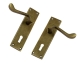 Scroll Internal Door Handle (Pair) - lock-set - mottled-antique-brass