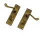 Scroll Internal Door Handle (Pair) - bathroom-set - mottled-antique-brass