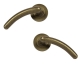 Dome End Internal Round Rose Door Handle (Pair) - mottled-antique-brass