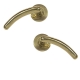 Dome End Internal Round Rose Door Handle (Pair) - polished-brass