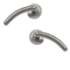 Dome End Internal Round Rose Door Handle (Pair) - satin-chrome