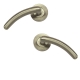 Dome End Internal Round Rose Door Handle (Pair) - satin-nickel