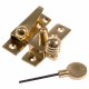 Reeded Arm Fastener - locking - polished-brass